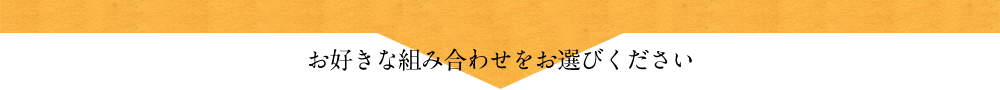 お好きな組み合わせをお選びください